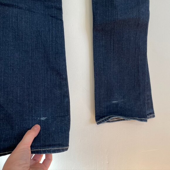 TRUE RELIGION Becky Crystal Dark Wash Swarovski Distressed Low Rise Bootcut Jean - Picture 12 of 13